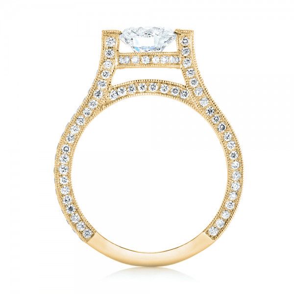 14k Yellow Gold 14k Yellow Gold Custom Diamond Engagement Ring - Front View - 103053