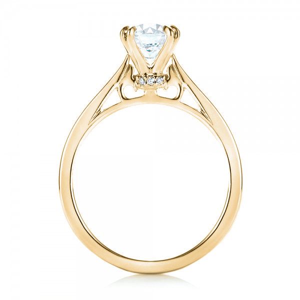 18k Yellow Gold 18k Yellow Gold Custom Diamond Engagement Ring - Front View -  103057
