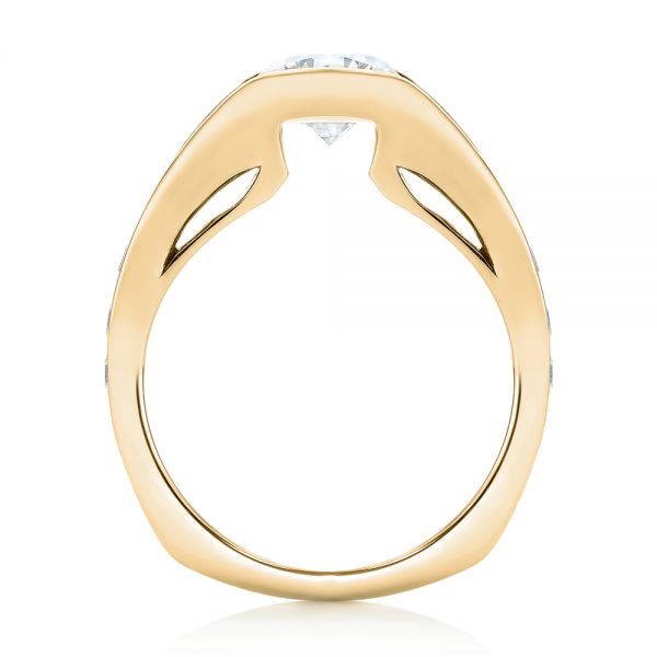 18k Yellow Gold 18k Yellow Gold Custom Diamond Engagement Ring - Front View -  103165