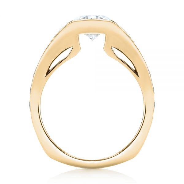 18k Yellow Gold 18k Yellow Gold Custom Diamond Engagement Ring - Front View - 103165