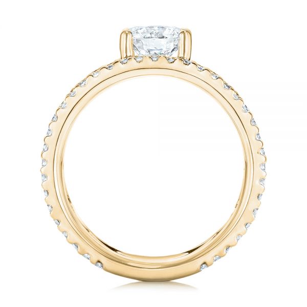 18k Yellow Gold 18k Yellow Gold Custom Diamond Engagement Ring - Front View -  103215