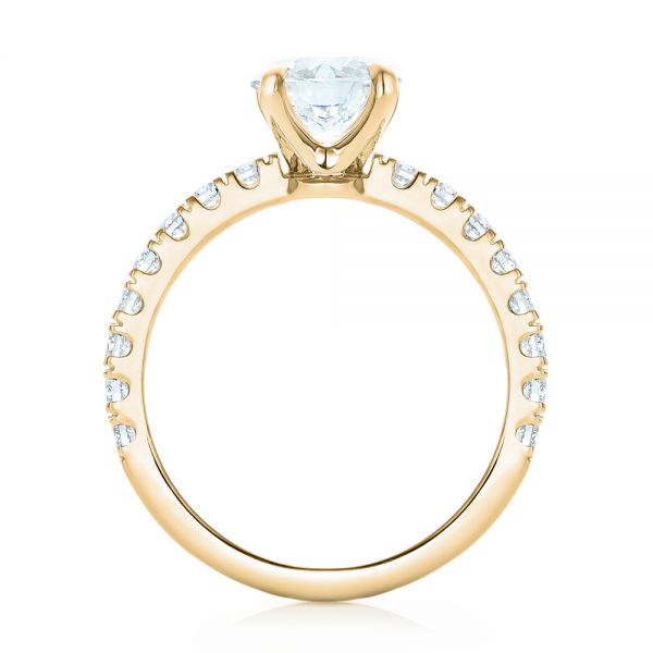 18k Yellow Gold 18k Yellow Gold Custom Diamond Engagement Ring - Front View -  103235