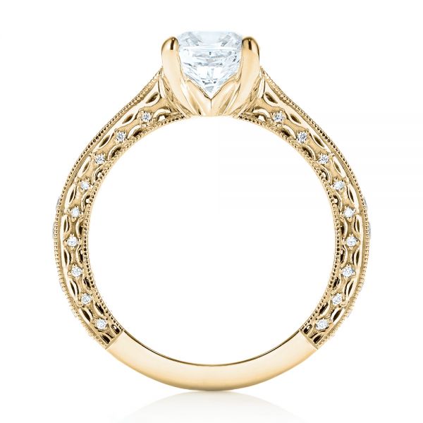 18k Yellow Gold 18k Yellow Gold Custom Diamond Engagement Ring - Front View -  103303