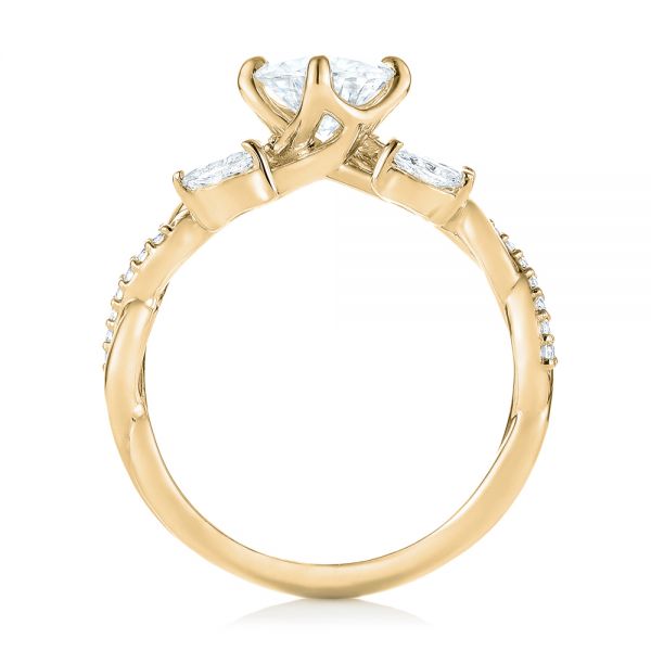 18k Yellow Gold 18k Yellow Gold Custom Diamond Engagement Ring - Front View -  103418