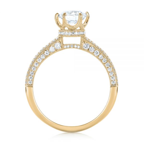 18k Yellow Gold 18k Yellow Gold Custom Diamond Engagement Ring - Front View -  103428