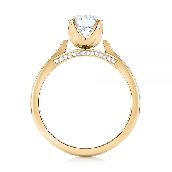 18k Yellow Gold 18k Yellow Gold Custom Diamond Engagement Ring - Front View -  103464
