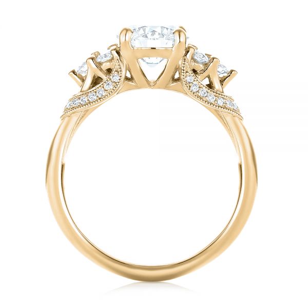 18k Yellow Gold 18k Yellow Gold Custom Diamond Engagement Ring - Front View -  103519
