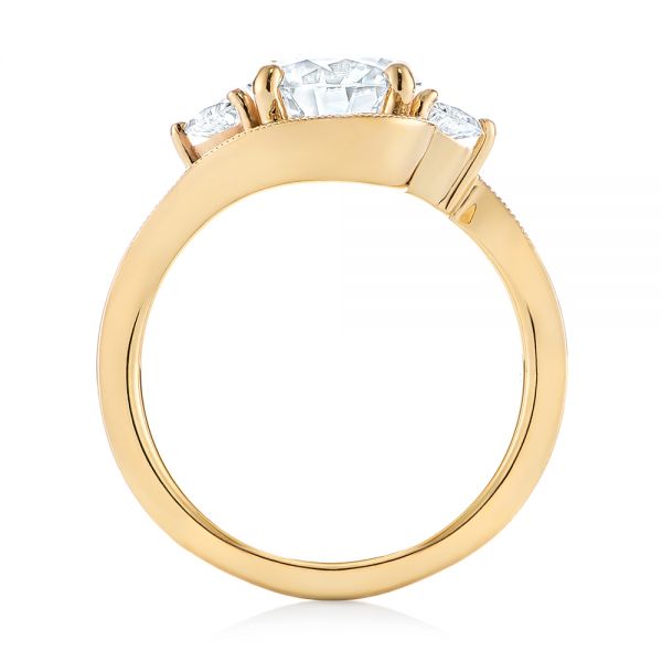 18k Yellow Gold 18k Yellow Gold Custom Diamond Engagement Ring - Front View -  104262