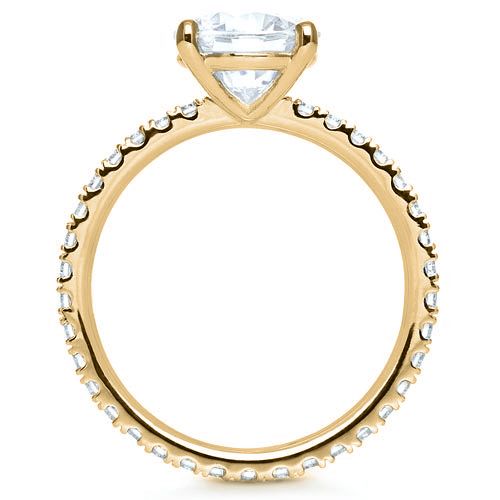 18k Yellow Gold 18k Yellow Gold Custom Diamond Engagement Ring - Front View -  1104