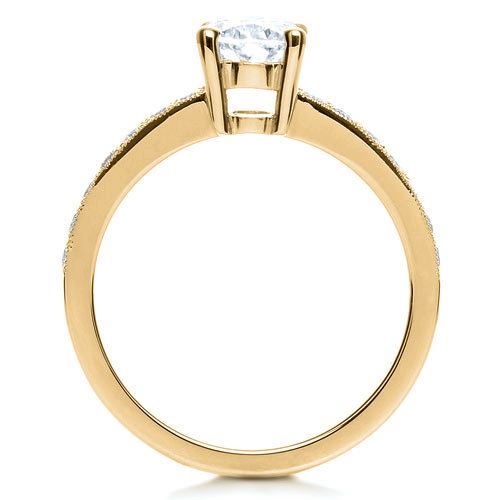 14k Yellow Gold 14k Yellow Gold Custom Diamond Engagement Ring - Front View -  1107