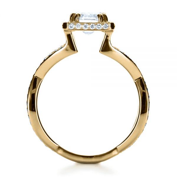 18k Yellow Gold 18k Yellow Gold Custom Diamond Engagement Ring - Front View -  1159