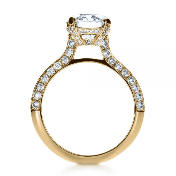 18k Yellow Gold 18k Yellow Gold Custom Diamond Engagement Ring - Front View -  1164