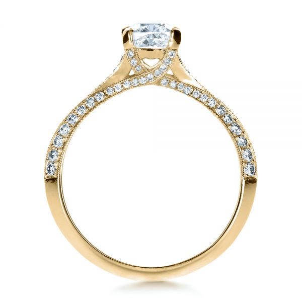18k Yellow Gold 18k Yellow Gold Custom Diamond Engagement Ring - Front View -  1268