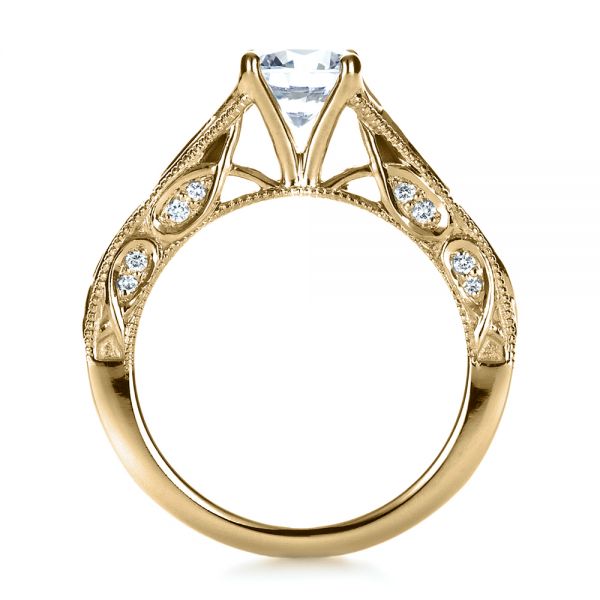 14k Yellow Gold 14k Yellow Gold Custom Diamond Engagement Ring - Front View - 1296