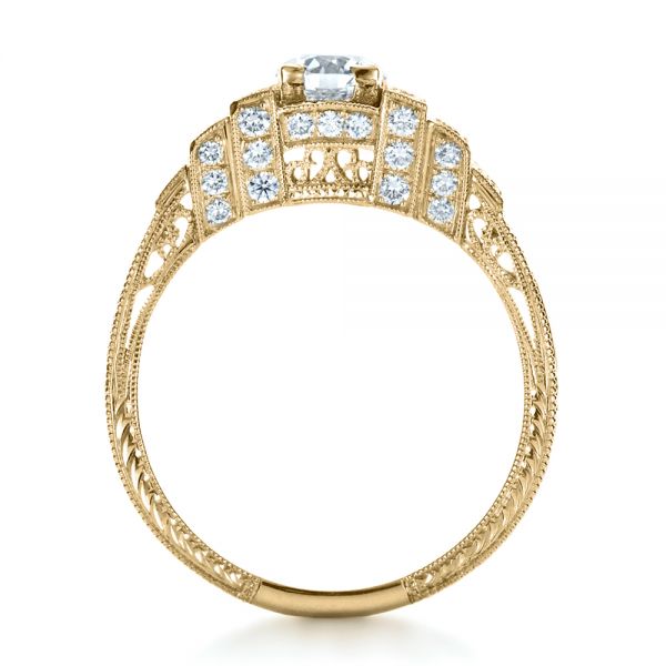 14k Yellow Gold 14k Yellow Gold Custom Diamond Engagement Ring - Front View -  1346