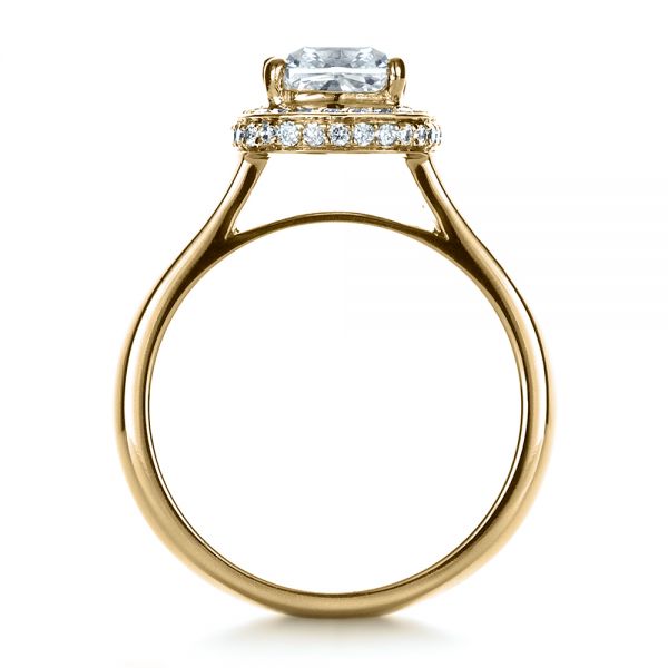 18k Yellow Gold 18k Yellow Gold Custom Diamond Engagement Ring - Front View -  1408