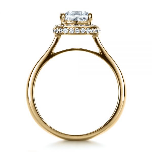 18k Yellow Gold 18k Yellow Gold Custom Diamond Engagement Ring - Front View - 1408