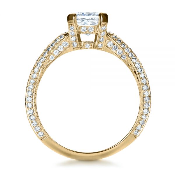 18k Yellow Gold 18k Yellow Gold Custom Diamond Engagement Ring - Front View -  1410