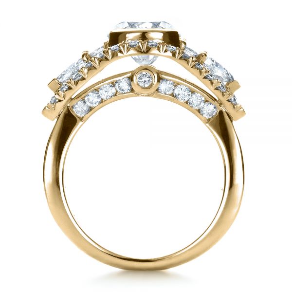 18k Yellow Gold 18k Yellow Gold Custom Diamond Engagement Ring - Front View -  1414