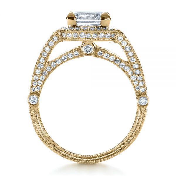 14k Yellow Gold 14k Yellow Gold Custom Diamond Engagement Ring - Front View -  1416