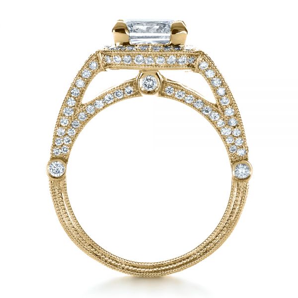 18k Yellow Gold 18k Yellow Gold Custom Diamond Engagement Ring - Front View - 1416