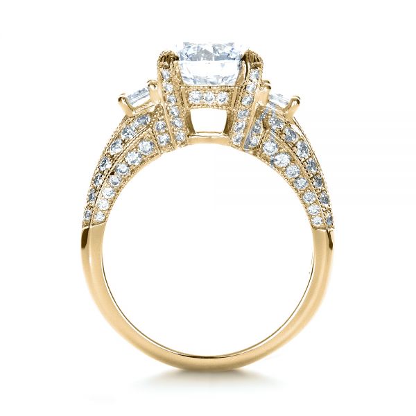14k Yellow Gold 14k Yellow Gold Custom Diamond Engagement Ring - Front View -  1434