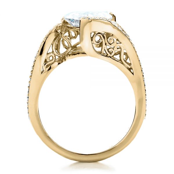18k Yellow Gold 18k Yellow Gold Custom Diamond Engagement Ring - Front View -  1442