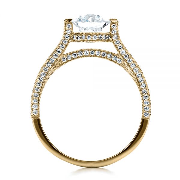 14k Yellow Gold 14k Yellow Gold Custom Diamond Engagement Ring - Front View - 1443