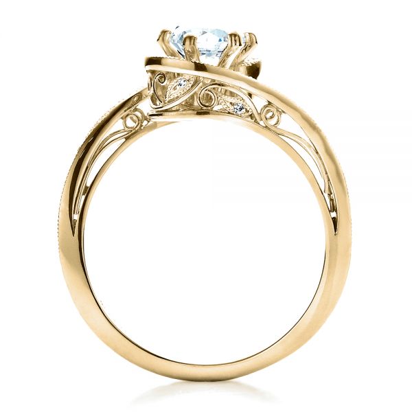 14k Yellow Gold 14k Yellow Gold Custom Diamond Engagement Ring - Front View -  1449