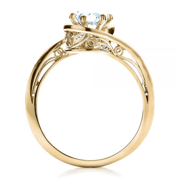 18k Yellow Gold 18k Yellow Gold Custom Diamond Engagement Ring - Front View - 1449