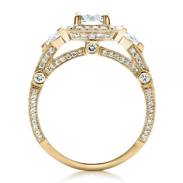18k Yellow Gold 18k Yellow Gold Custom Diamond Engagement Ring - Front View -  1451