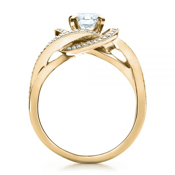 14k Yellow Gold 14k Yellow Gold Custom Diamond Engagement Ring - Front View -  1476