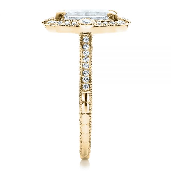 14k Yellow Gold 14k Yellow Gold Custom Diamond Engagement Ring - Side View - 100091