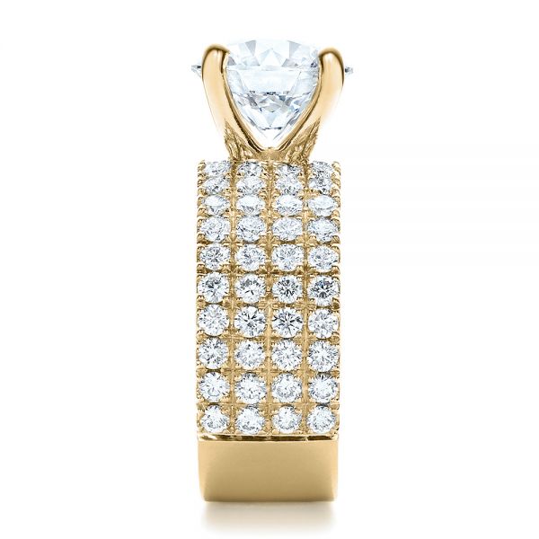 14k Yellow Gold 14k Yellow Gold Custom Diamond Engagement Ring - Side View -  100102