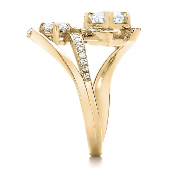 14k Yellow Gold 14k Yellow Gold Custom Diamond Engagement Ring - Side View -  100782