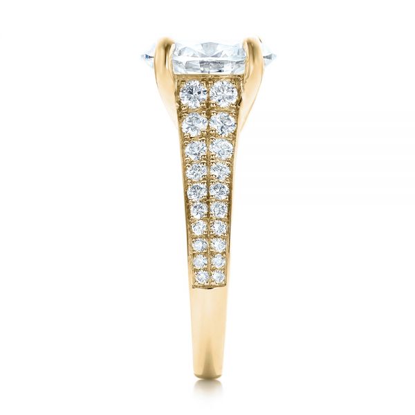18k Yellow Gold 18k Yellow Gold Custom Diamond Engagement Ring - Side View - 100872