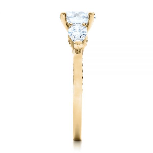 18k Yellow Gold 18k Yellow Gold Custom Diamond Engagement Ring - Side View -  101230