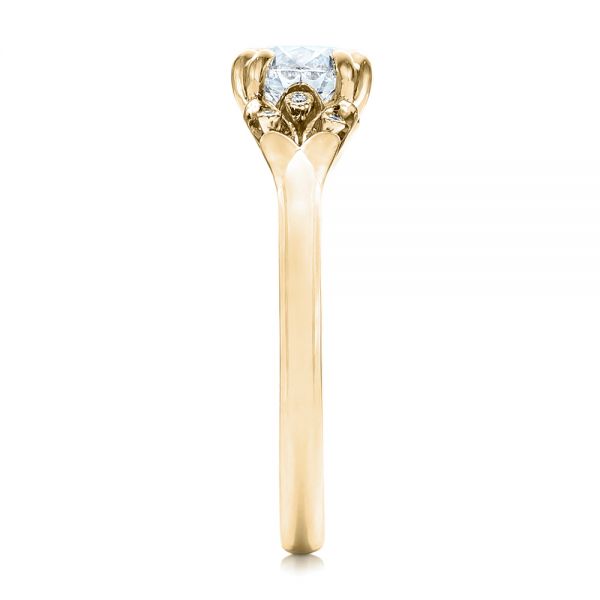18k Yellow Gold 18k Yellow Gold Custom Diamond Engagement Ring - Side View - 102024