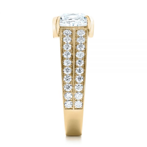 18k Yellow Gold 18k Yellow Gold Custom Diamond Engagement Ring - Side View - 102042
