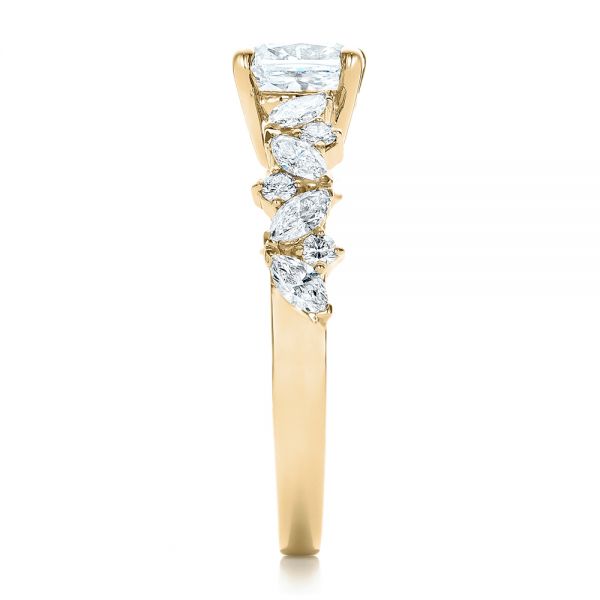 18k Yellow Gold 18k Yellow Gold Custom Diamond Engagement Ring - Side View -  102092