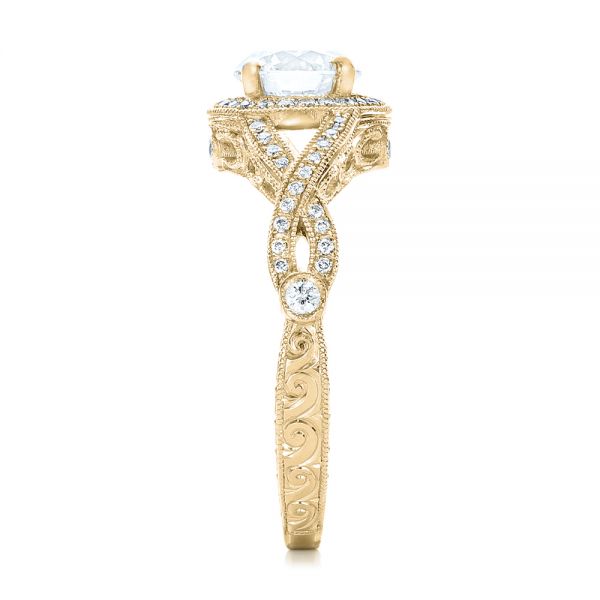 14k Yellow Gold 14k Yellow Gold Custom Diamond Engagement Ring - Side View - 102138