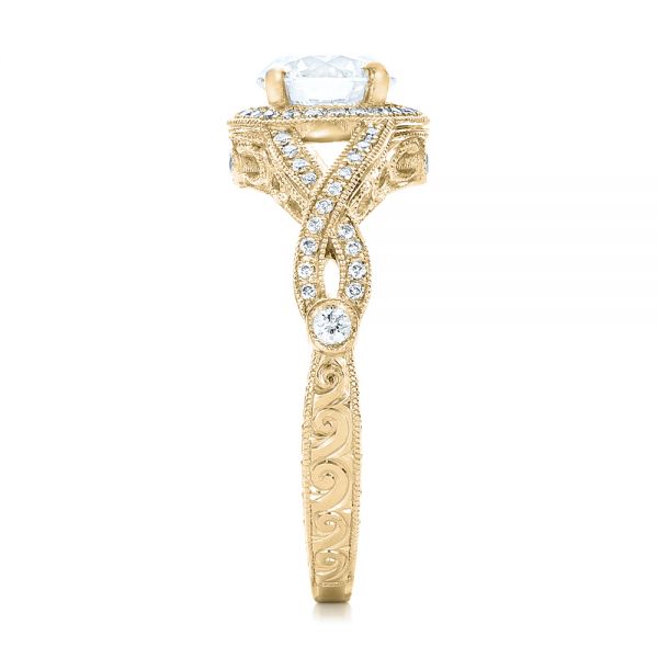 14k Yellow Gold 14k Yellow Gold Custom Diamond Engagement Ring - Side View -  102138