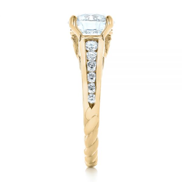 14k Yellow Gold 14k Yellow Gold Custom Diamond Engagement Ring - Side View -  102218