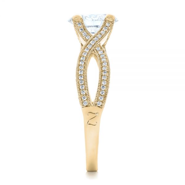 14k Yellow Gold 14k Yellow Gold Custom Diamond Engagement Ring - Side View - 102239