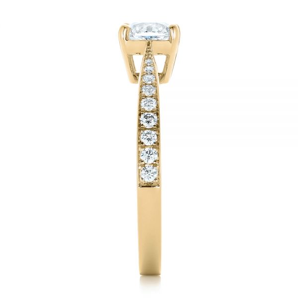 14k Yellow Gold 14k Yellow Gold Custom Diamond Engagement Ring - Side View -  102253