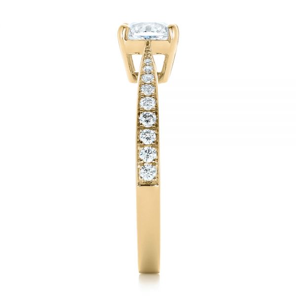 14k Yellow Gold 14k Yellow Gold Custom Diamond Engagement Ring - Side View - 102253