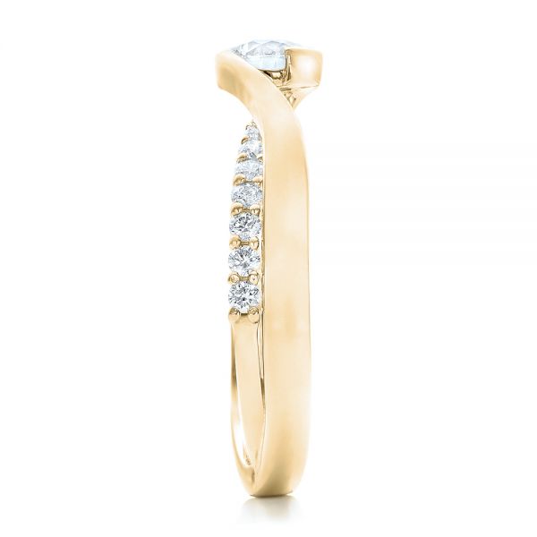 14k Yellow Gold 14k Yellow Gold Custom Diamond Engagement Ring - Side View -  102277