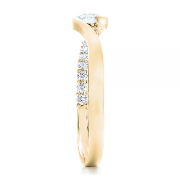 14k Yellow Gold 14k Yellow Gold Custom Diamond Engagement Ring - Side View - 102277