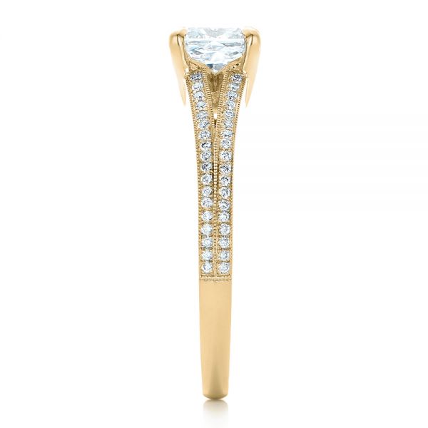 18k Yellow Gold 18k Yellow Gold Custom Diamond Engagement Ring - Side View - 102325