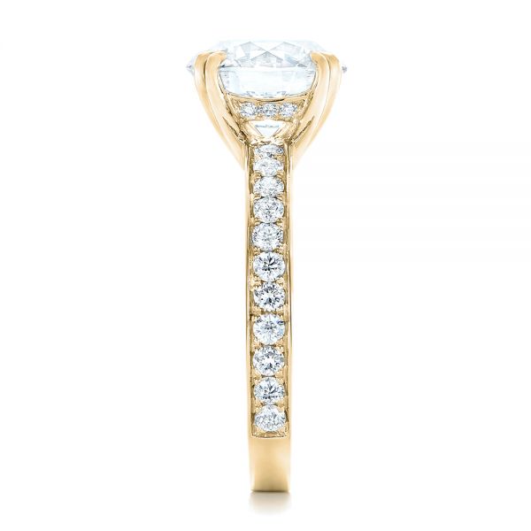 14k Yellow Gold 14k Yellow Gold Custom Diamond Engagement Ring - Side View -  102339